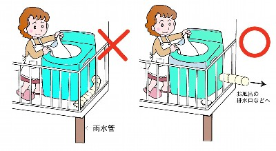 イラスト：洗濯をする女性