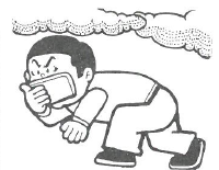 低い姿勢で避難する。