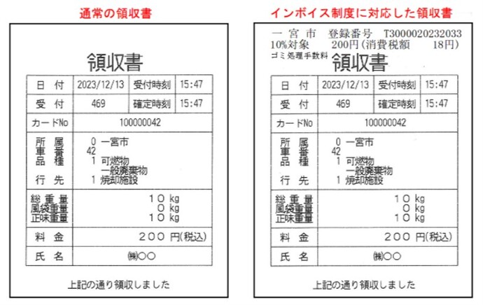 領収書のイメージ