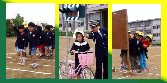 写真：小学校での交通安全教室