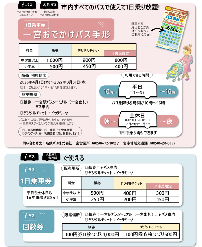 バス乗車券案内のちらし