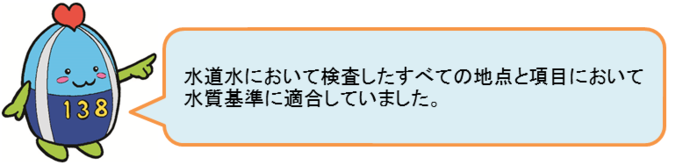 水質基準はすべて適合していました。