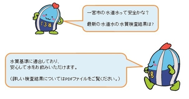 一宮市の水道水は水質基準に適合しており、安心して水をお飲みいただけます。