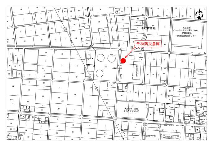千秋防災倉庫の地図