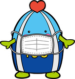 マスクをして立っているいちみん