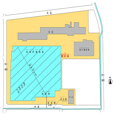 イラスト：浅井中小学校の平面図