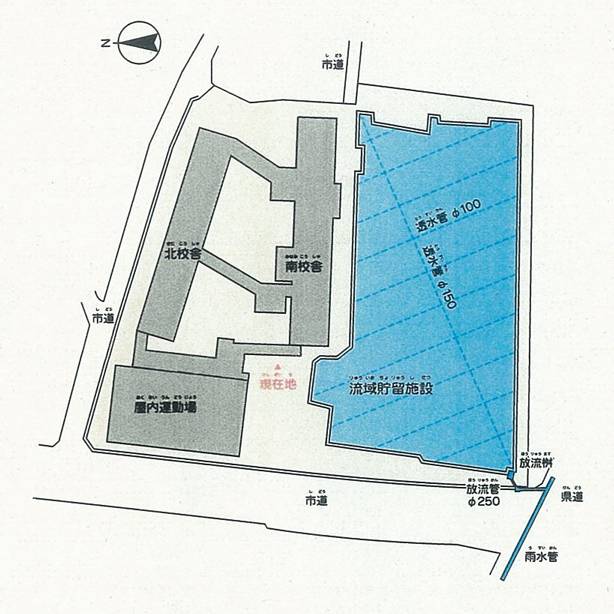 イラスト：千秋南小学校の平面図