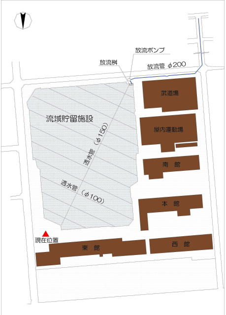 イラスト：西成中学校の平面図