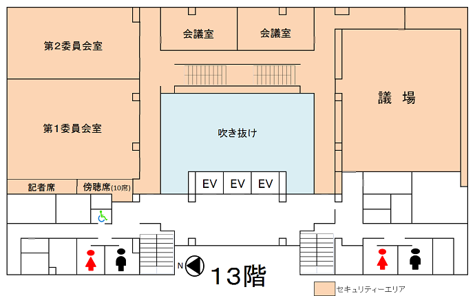 議会フロア平面図 一宮市