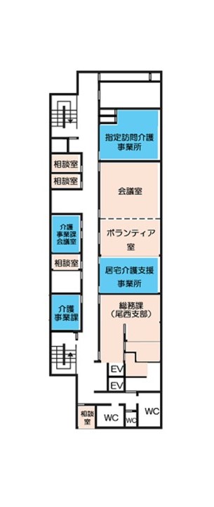 フロア図：尾西庁舎4階平面図