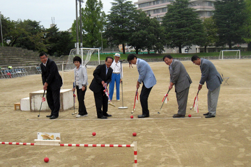 写真：シルバーゲートボール大会 開会式の様子の写真