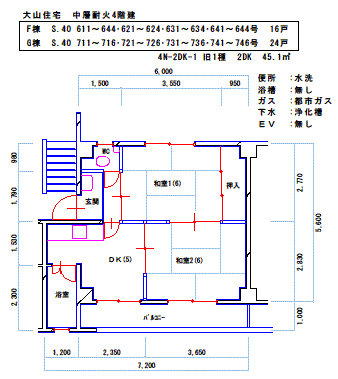 平面図：鉄筋コンクリート4階建　間取り4