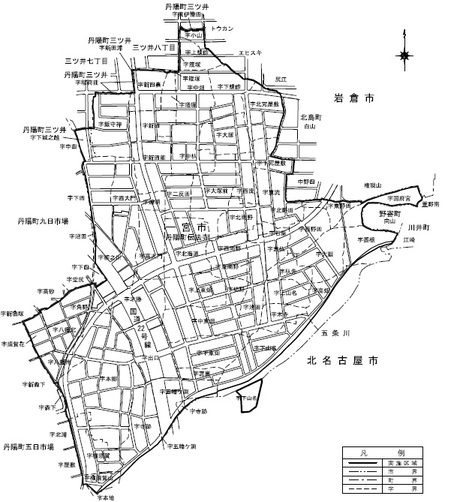 地図：変更前の伝法寺地区