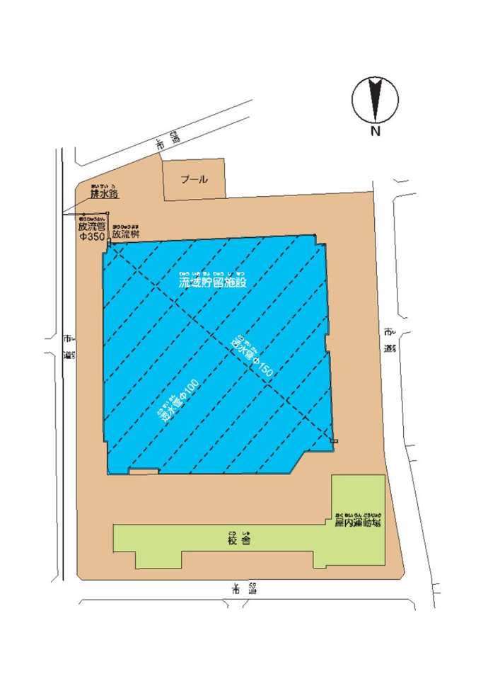 イラスト：末広小学校の平面図