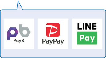 画像：PayB・PayPay・LINE Payのロゴマーク