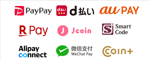 ご利用可能なQR決済手段
