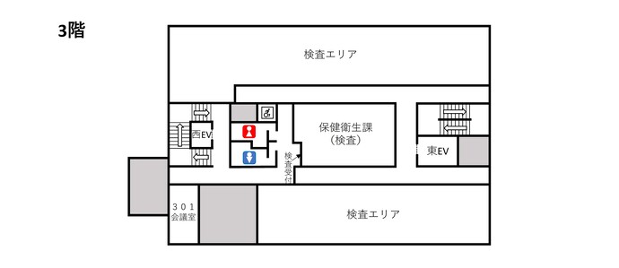 保健所3階フロアマップ