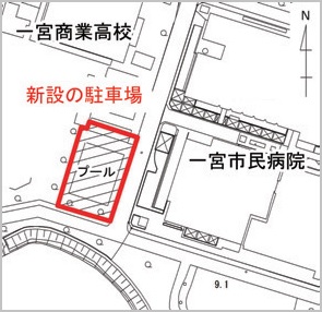 地図：新設の駐車場の場所