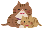 イラスト：寄り添う2匹のねこ