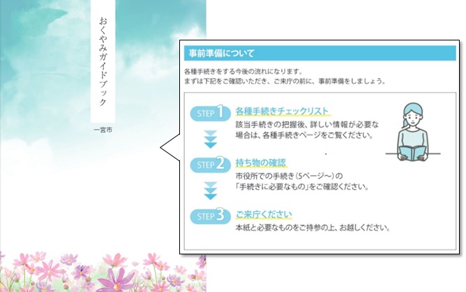 おくやみガイドブックの表紙の画像