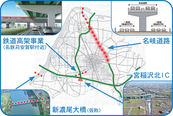 地図：道路工事計画