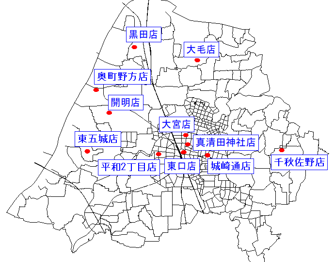 実施店舗位置図