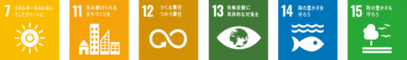 SDGsロゴ7,11,12,13,14,15