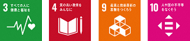 SDGsロゴ3,4,9,10