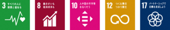 SDGsロゴ3,8,10,12,17