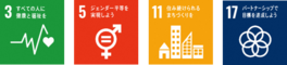 SDGsロゴ3,5,11,17