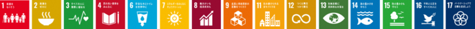 SDGsロゴ1,2,3,4,6,7,8,9,11,12,13,14,15,16,17