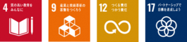 SDGsロゴ4,9,12,17