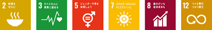 SDGsロゴ2,3,5,7,8,12