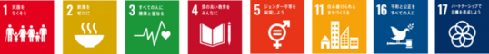 SDGsロゴ1,2,3,4,5,11,16,17