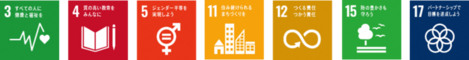 SDGsロゴ3,4,5,11,12,15,17