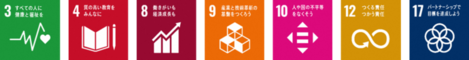 SDGsロゴ3,4,8,9,10,12,17