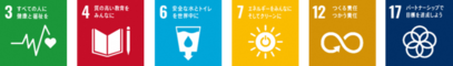 SDGsロゴ3,4,6,7,12,17