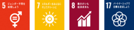SDGsロゴ5,7,8,17