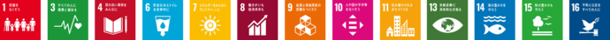 SDGsロゴ1,3,4,6,7,8,9,10,11,13,14,15,16