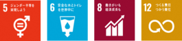 SDGsロゴ5,6,8,12