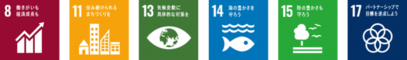 SDGsロゴ8,11,13,14,15,17