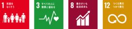 SDGsロゴ1,3,8,12