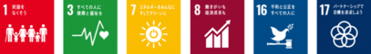SDGsロゴ1,3,7,8,16,17