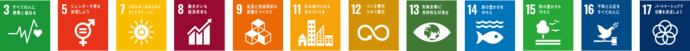 SDGsロゴ3,5,7,8,9,11,12,13,14,15,16,17