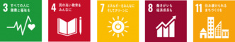 SDGsロゴ3,4,7,8,11