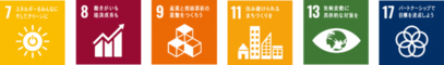 SDGsロゴ7,8,9,11,13,17