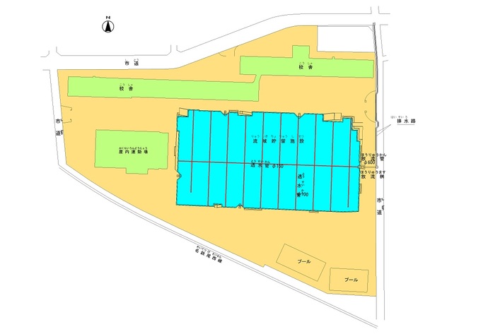 イラスト：奥小学校の平面図