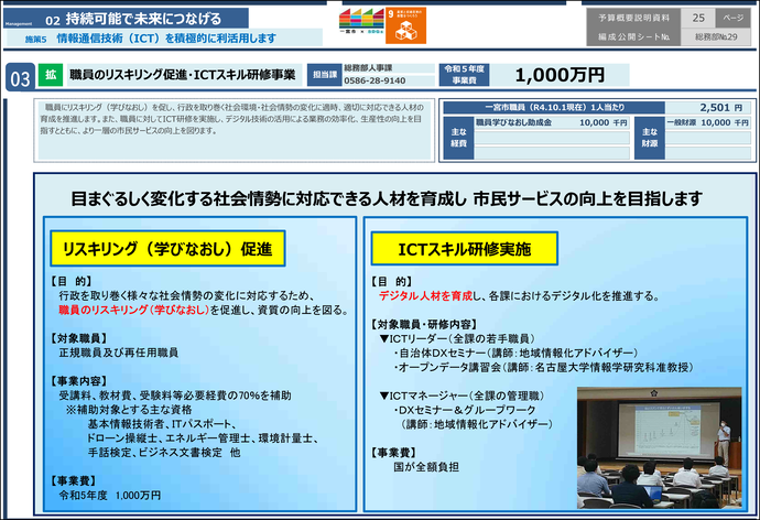 職員のリスキリング促進・ICTスキル研修事業