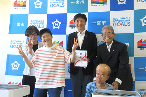 記念撮影の写真