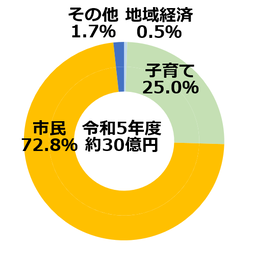 実施事業の内訳の割合のグラフ
